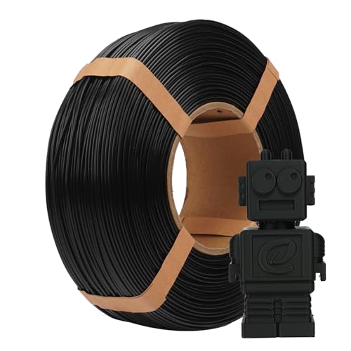 eSUN PLA Refill Filament 1.75mm, Spulenloses 3D Druck Filament Maßgenauigkeit +/- 0.05mm, 1KG Spule (2.2 LBS) Speedy PLA Filament für Hochgeschwindigkeitsdrucker, Schwarz von eSUN