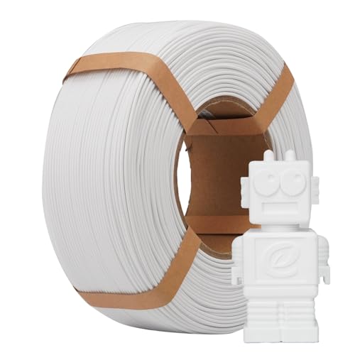 eSUN PLA Refill Filament 1.75mm, Spulenloses 3D Druck Filament Maßgenauigkeit +/- 0.05mm, 1KG Spule (2.2 LBS) Speedy PLA Filament für Hochgeschwindigkeitsdrucker, Weiß von eSUN