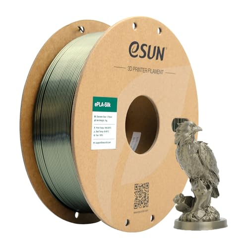 eSUN Seide Metall PLA Filament 1.75mm, Seidig Metallisch 3D Drucker Filament PLA, Maßgenauigkeit +/- 0.05mm, 1kg Spule (2.2 LBS) 3D Druck Filament für 3D Drucker, Seide Bronze von eSUN