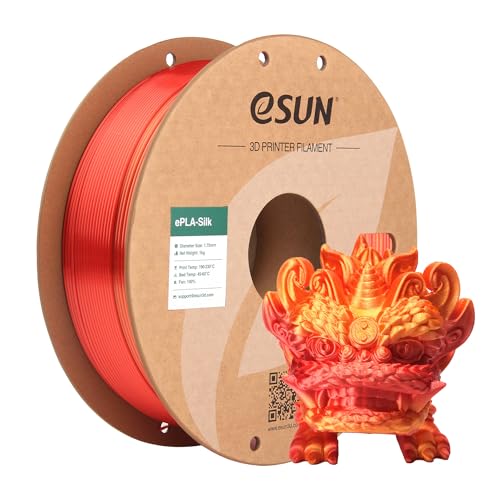 eSUN Silk Rainbow PLA Filament 1.75mm, Silky Multicolored 3D Drucker Filament PLA, Farbverlauf wechselnd 1KG Spule (2.2 LBS) für 3D Drucker, Blazing Regenbogen von eSUN