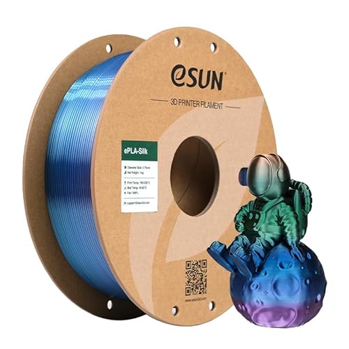eSUN Silk Rainbow PLA Filament 1.75mm, Silky Multicolored 3D Drucker Filament PLA, Farbverlauf wechselnd 1KG Spule (2.2 LBS) für 3D Drucker, Kosmos Regenbogen von eSUN