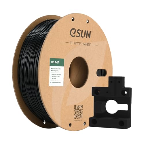 eSUN Super Zähigkeit PLA Filament 1.75mm, 3D Drucker Filament PLA-ST, Dimensionsgenauigkeit +/- 0.05mm, 1kg Spule (2.2 lbs) 3D Druck Filament für 3D Drucker, Schwarz von eSUN