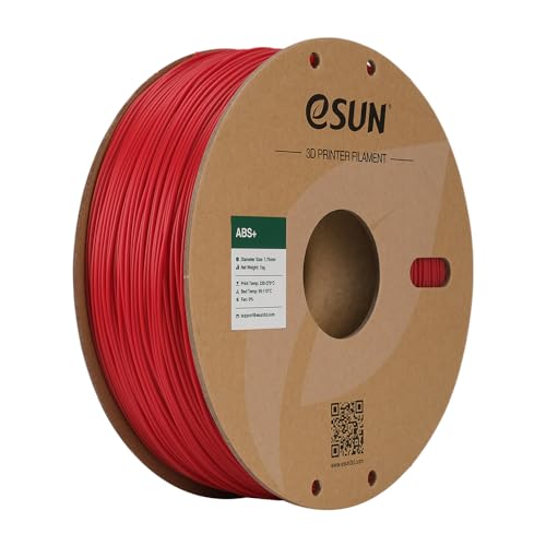 eSun ABS+ Filament, ABS Plus 3D-Drucker Filament, 1.75mm / 1kg - Dunkelrot (fireenginered) von eSUN