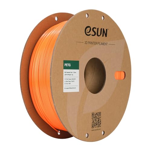 eSun PETG Filament, PETG 3D-Drucker Filament, 1.75mm / 1kg - Orange (solidorange) von eSUN