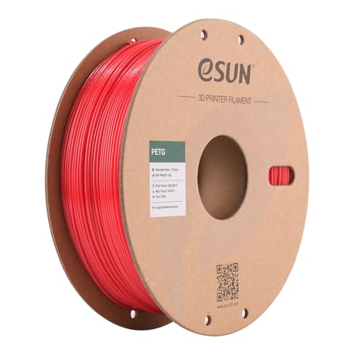 eSun PETG Filament, PETG 3D-Drucker Filament, 1.75mm / 1kg - Rot (solidred) von eSUN