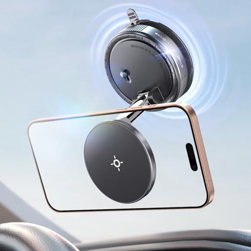 eSamcore Vakuum Magnetische Handyhalterung fürs Auto, für Magsafe Autohalterung für Windschutzscheibe, Faltbarer Ständer Saugnapf für Spiegel, Glas, Bildschirm, Fitnessstudio, Glatte Oberflächen eSamcore Vakuum Magnetische Handyhalterung fürs Auto, für Magsafe Autohalterung für Windschutzscheibe, Faltbarer Ständer Saugnapf für Spiegel, Glas, Bildschirm, Fitnessstudio, Glatte Oberflächen von eSamcore