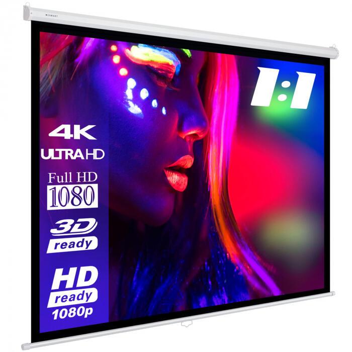 eSmart Economy EXR Rollo Leinwand 200 x 200 cm (111") 1:1 von eSmart