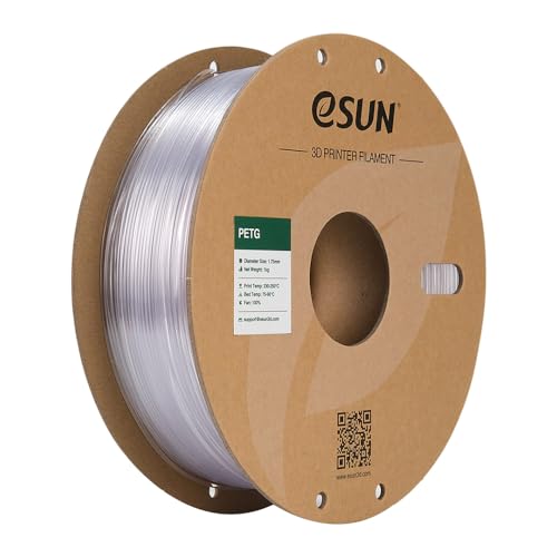 eSun PETG Filament, PETG 3D-Drucker Filament, 1.75mm / 1kg - Natur klar (natural) von eSun