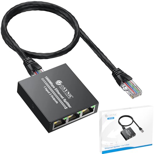 Hochgeschwindigkeits-1-zu-3-Gigabit-Ethernet-Splitter mit USB-Stromkabel - Gleichzeitig 3 Geräte für effizientes Networking über Cat5/5e/6/7/8-Kabel verbinden. Hochgeschwindigkeits-1-zu-3-Gigabit-Ethernet-Splitter mit USB-Stromkabel - Gleichzeitig 3 Geräte für effizientes Networking über Cat5/5e/6/7/8-Kabel verbinden. von eSynic