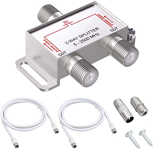eSynic 2-fach TV Radio Antennen Verteiler SAT Splitter F-Stecker Adapter Kabel Metall eSynic 2-fach TV Radio Antennen Verteiler SAT Splitter F-Stecker Adapter Kabel Metall von eSynic