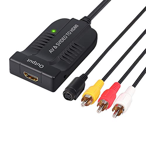 eSynic AV CVBS S-Video zu HDMI Konverter RCA Komposit Video Konverter 3 RCA Composite Adapter mit Männlichem Steckeranschluss 1080P mit Micro USB Kabel für PAL NTSC für HDTV DVD VHS VCR DVD eSynic AV CVBS S-Video zu HDMI Konverter RCA Komposit Video Konverter 3 RCA Composite Adapter mit Männlichem Steckeranschluss 1080P mit Micro USB Kabel für PAL NTSC für HDTV DVD VHS VCR DVD von eSynic