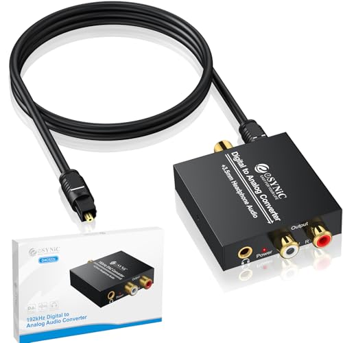 eSynic DA Wandler Digital zu Analog Konverter Audio Adapter Toslink Adapter Koaxial Adapter Optisch Cinch RCA L/R 3,5 mm mit Optischem Kabel für PS3 PS4 HDTV Blue Ray DVD Sky eSynic DA Wandler Digital zu Analog Konverter Audio Adapter Toslink Adapter Koaxial Adapter Optisch Cinch RCA L/R 3,5 mm mit Optischem Kabel für PS3 PS4 HDTV Blue Ray DVD Sky von eSynic