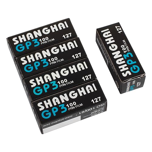 Shanghai GP3 127 Black & White Roll Film ASA DIN ISO 100 B/W Negativ 8-2023 Frischeste 5 Rollen Pack (5x127) von eTone