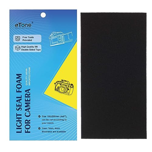 eTone Light Leak Proof Sponge High Density Foam Film Camera Replacement Light Seal Foam with Tongs for 120 135 Film Camera Large Format Camera Film Camera Accessories,3mm von eTone