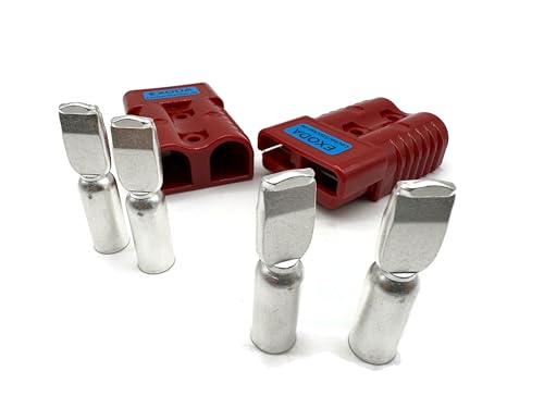 Batterie Stecker 175A 25 mm2 rot Set Steckverbinder für Gabelstapler Kabel von eXODA