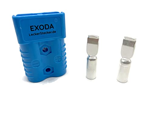 Batterie Stecker 175A 50 mm2 blau Steckverbinder für Gabelstapler Kabel von eXODA