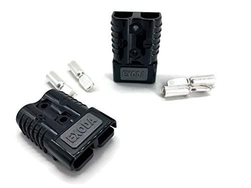 Batterie Stecker 50A 16 mm2 schwarz Set Steckverbinder für Gabelstapler Kabel von eXODA