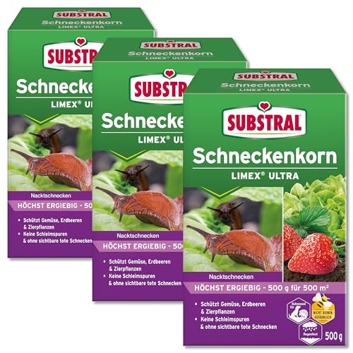 Substral 3 x 500 g Schneckenkorn Limex Ultra von eXXitus Schädlingsbekämpfung