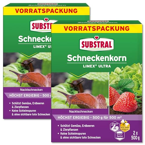 Substral Vorratspackung 2x (2x500 g) Schneckenkorn Limex Ultra Vorteilspackung von eXXitus Schädlingsbekämpfung