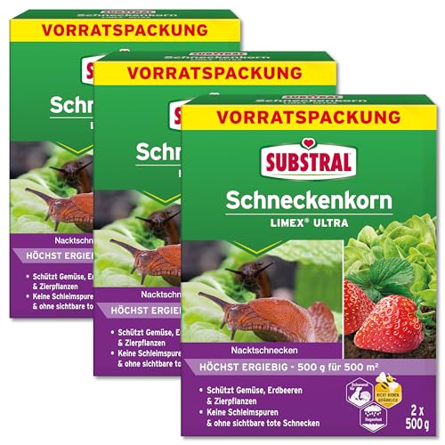 Substral Vorratspackung 3 x (2x 500 g) Schneckenkorn Limex Ultra Vorteilspackung von eXXitus Schädlingsbekämpfung
