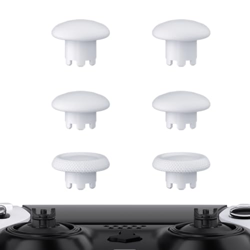 eXtremeRate 6 in 1 Austauschbar Thumbsticks für ps5 Edge Controller, Ergonomische Analogsticks Joysticks Kappen Aufsätze für ps5 Edge Controller–Solid Weiß (Controller&Joysticks-Basis NICHT enthalten) von eXtremeRate