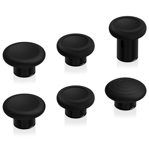 eXtremeRate 6 in 1 Magnetic Metall Thumbsticks Austauschbare Joysticks Analogsticks Kappen Tasten Set für Xbox Elite Series 2 & Series 2-Core Controller-Schwarz von eXtremeRate