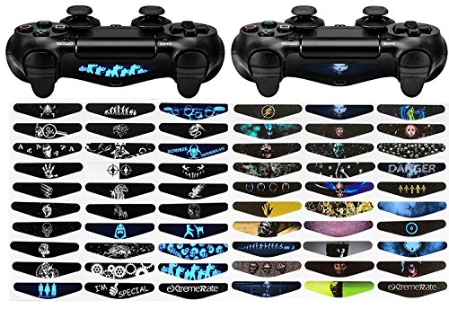 eXtremeRate 60 Stück Light Bar Decal Stickers Schützende Aufkleber Vinyl Wrap Decals kompatibel mit ps4,für ps4 Pro,für ps4 Slim Controller von eXtremeRate