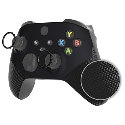eXtremeRate ASR Version Case & Akzentringe für Xbox Series X/S Controller, DIY-Ersatz Gummiert Griff Faceplate Gehäuse Set für Xbox Core Controller(Schwarz)-Controller Nicht enthalten von eXtremeRate