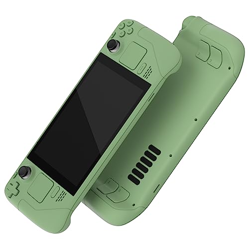 eXtremeRate Ersatz Front/Rückplatte&Tasten Set für Steam Deck, DIY-Full Case Gehäuse/Trigger D-Pad ABXY Trackpad Back Buttons Zubehör für Steam Deck LCD Console(Matcha Grün)–KEIN Konsole von eXtremeRate