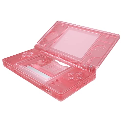 eXtremeRate Ersatz Gehäuse Case für Nintendo DS Lite NDSL, Voll Hülle&Knöpfen&Screen Protector Shell Zubehör für Nintendo DS Lite Handheld Spielekonsole–Konsole Nicht enthalten-Transparent Pink von eXtremeRate