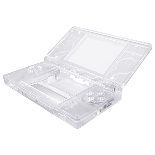 eXtremeRate Ersatz Gehäuse Case für Nintendo DS Lite NDSL, Voll Hülle&Knöpfen&Screen Protector Shell Zubehör für Nintendo DS Lite Handheld Spielekonsole–Konsole Nicht enthalten-Transparent von eXtremeRate