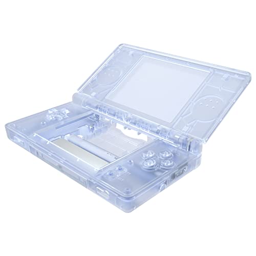 eXtremeRate Ersatz Gehäuse Case für Nintendo DS Lite NDSL, Voll Hülle&Knöpfen&Screen Protector Shell Zubehör für Nintendo DS Lite Handheld Spielekonsole–Konsole Nicht enthalten-Clear Gletscherblau von eXtremeRate