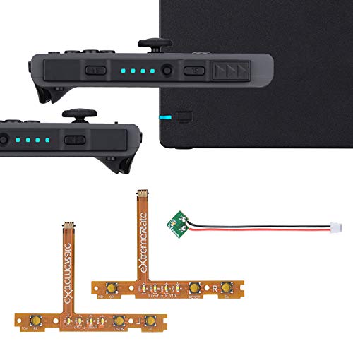 eXtremeRate Firefly LED Tuning Kit Ersatzteile für nintendo Switch Joycon&Switch Dock,NS Joy con SL SR Tasten Ribbon Flex Kable Anzeige Leuchte Power-LED Strips(Eisblau)-Joycons Dock Nicht enthalten von eXtremeRate
