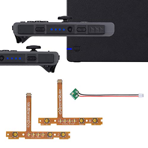 eXtremeRate Firefly LED Tuning Kit Ersatzteile für nintendo Switch Joycons&Switch Dock,NS Joy con SL SR Tasten Ribbon Flex Kable LED Anzeige Leuchte Power-LED Strips(Blau)-Joycons Dock Nicht enthalten von eXtremeRate