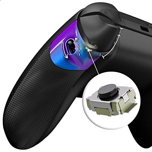 eXtremeRate Flexor Clicky Trigger Stop Grips Kit für Xbox Series X/S Controller, Rutschfeste Struktur Gummi Griffe Gehäuse & Trigger Stopper & Clicky Kit für Xbox Core Controller-Lila Blau von eXtremeRate