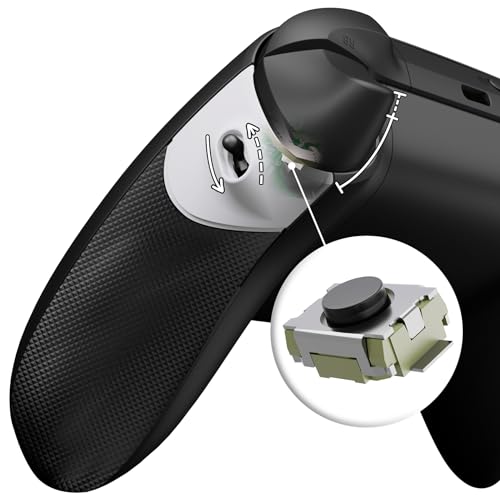 eXtremeRate Flexor Clicky Trigger Stop Grips Kit für Xbox Series X/S Controller, rutschfeste Struktur Gummi Griffe Gehäuse & Trigger Stopper & Clicky Kit für Xbox Core Controller-Schnee Weiß von eXtremeRate