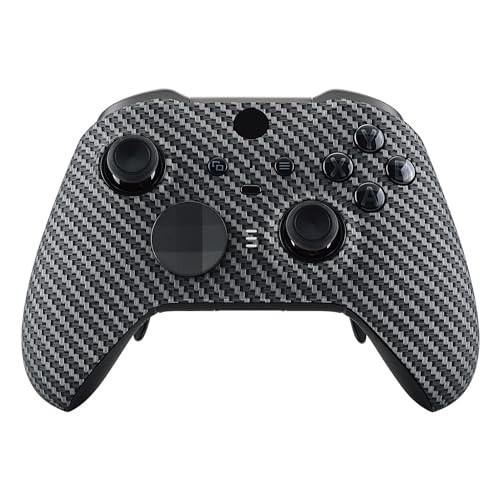 eXtremeRate Front Case für Xbox Elite Series 2-Core Controller, DIY-Ersatz Hülle&Thumbstick Accent Ring Gehäuse Zubehör für Xbox Elite Series 2 Gamepad Modell 1797-Carbon Fiber von eXtremeRate