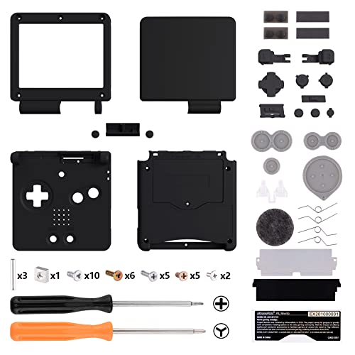 eXtremeRate Full Gehäuse für Nintendo Gameboy Advance SP,IPS Ready Upgraded Hülle & Taste Case Cover Shell Abdeckung Buttons für gba Konsole IPS&Standard LCD(KEIN Konsole&Platine)-Schwarz von eXtremeRate