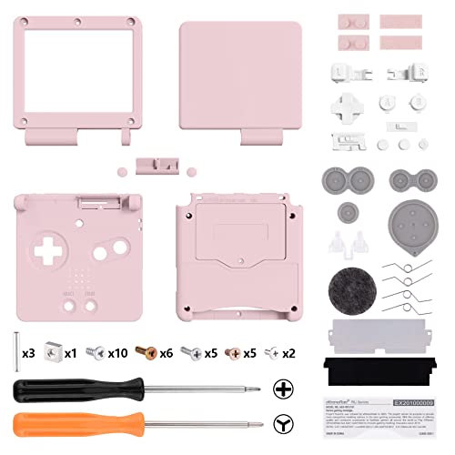 eXtremeRate Full Gehäuse für Nintendo Gameboy Advance SP,IPS Ready Upgraded Hülle & Taste Case Cover Shell Abdeckung Buttons für gba Konsole IPS&Standard LCD(KEIN Konsole&Platine)-Pink von eXtremeRate