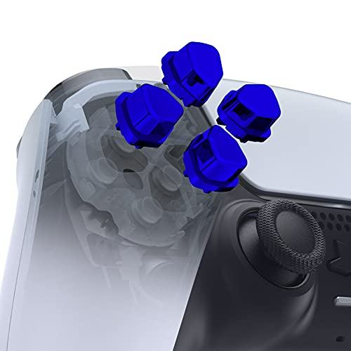 eXtremeRate Geteilte D-Pad Knöpfe(SDP-Tasten) für ps5 für ps4 Controller, Ergonomische Unabhängige Richtungstasten Aktionstasten Dpad Set für ps4 Slim Pro für ps5 Controller(Chrom Blau) von eXtremeRate