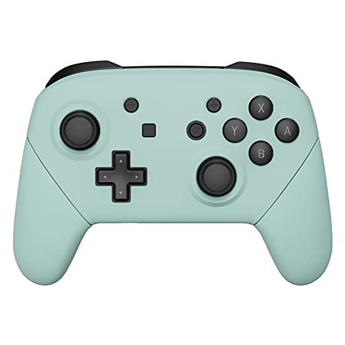 eXtremeRate Griff Hülle Set für Switch Pro Controller, Matt DIY-Ersatz Front Case/Rücken Gehäuse&Handgriff Grips Shell Zubehör für Nintendo Switch Pro Controller-Helles Cyan von eXtremeRate