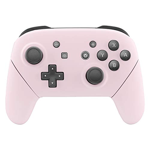 eXtremeRate Griff Hülle Set kompatibel mit Nintendo Switch Pro Controller, DIY-Ersatz Front Case/Back Shell&Handgriff Grips Case Gehäuse Zubehör für Switch Pro Controller-Pink von eXtremeRate