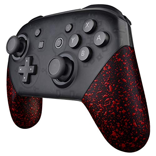 eXtremeRate Griffe Gehäuse für Nintendo Switch Pro,Gehäuse Case Cover Hülle Schale Ersatzteile Zubehör Set für Nintendo Switch Pro Controller-Kein Kontroller(Texturiertes Rot) von eXtremeRate