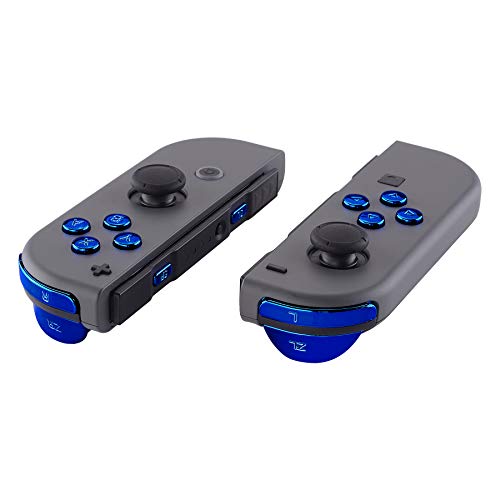 eXtremeRate Glossy Buttons Set für Nintendo Switch/Switch OLED Joycon, DIY-Ersatz Knöpfe D-Pad/ABXY/+-/SL SR Trigger Bumper Tasten Kit für NS OLED Joy Con(Chrome Blau)-KEIN Joycon von eXtremeRate