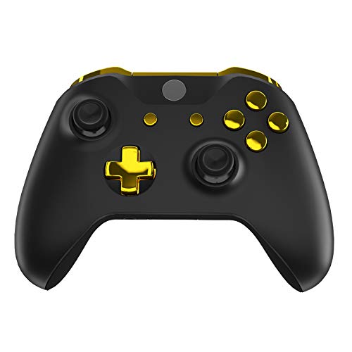 eXtremeRate Full Buttons Set für Xbox One S/X Controller, Glossy Ersatz Knöpfe D-Pad/ABXY/Trigger Bumpers/View/Menü-Tasten Zubehör für Xbox One X/S Controller Modell 1708(Chrome Gold) von eXtremeRate