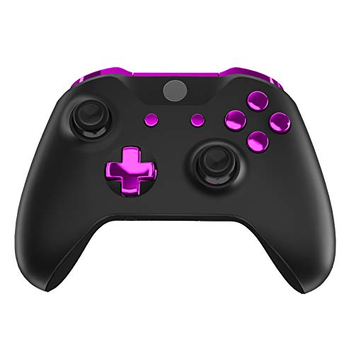 eXtremeRate Knöpfe Tasten Set für Xbox One S&X Controller, Glossy D-Pad/ABXY/Triggers/Bumpers/Ansicht/Menü Buttons & Tools, Ersatzknöpfe Umbau Kit für Xbox One S/X Modell 1708(Chrome Lila) von eXtremeRate
