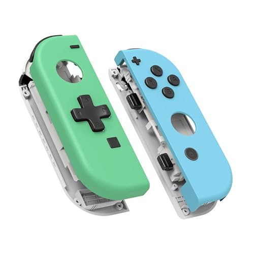 eXtremeRate NS Joycon Hülle & Buttons, DIY-Ersatz Gehäuse D-Pad Ver. Case Grips & Knöpfe Skin Shell Ersatzteil für Nintendo Switch/Switch OLED Joycon Controller-Mintgrün&Himmelblau [KEIN Joy Con] von eXtremeRate