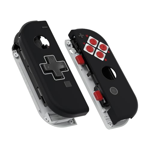 eXtremeRate DIY-Ersatz Case&Buttons für Switch Joycon, Custom Gehäuse & Knöpfe Skin Shell Umbau Set für Nintendo Switch/OLED Joycon Controller-Classic NES Stil D-Pad-Ver.[KEIN Joy Con] von eXtremeRate