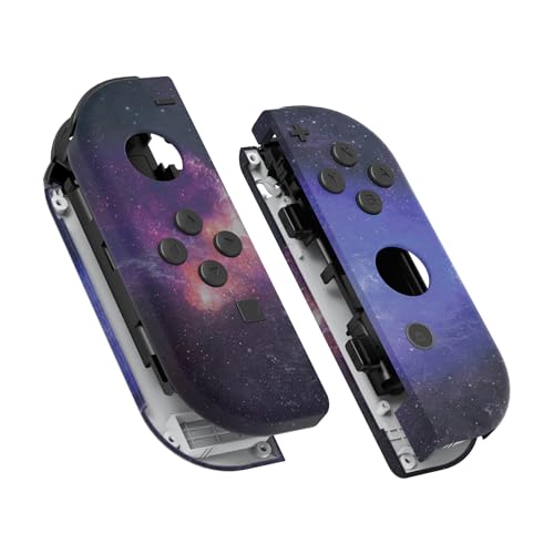 eXtremeRate Joycon Case & Buttons, DIY-Ersatz Gehäuse & Ersatzknöpfe Tasten, Grips Shell Hülle Umbau Set für Nintendo Switch/Switch OLED Joycon Controller-Nubula Galaxy [KEIN Joy Con] von eXtremeRate