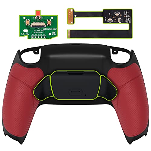 eXtremeRate Programmierbar RISE2.0 Remap Kit für ps5 Controller BDM-010&BDM-020, Remap Board & Rückseite Hülle/Case & Back Buttons Tasten für ps5(Rot gummierter Griff)- Controller Nicht enthalten von eXtremeRate